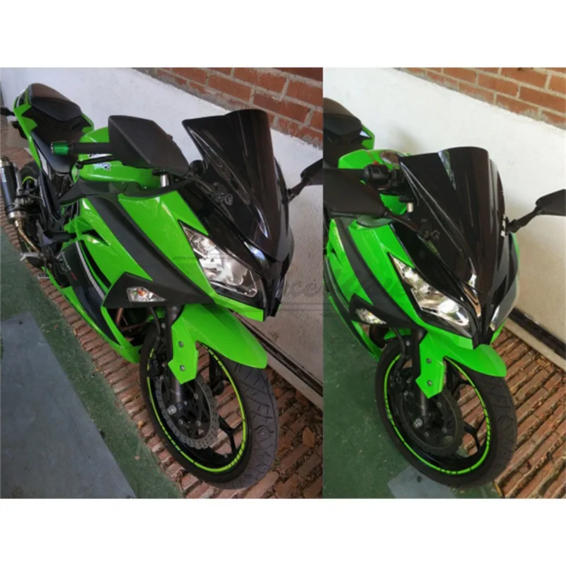 Лобовое стекло мотоцикла ветровое стекло двойной пузырь хром для Kawasaki Ninja 300 EX300 2013