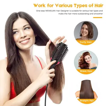 

Multifunction Anion One Step Volumizer Blower Curler Hot Air Brush Hair tools Hair styling