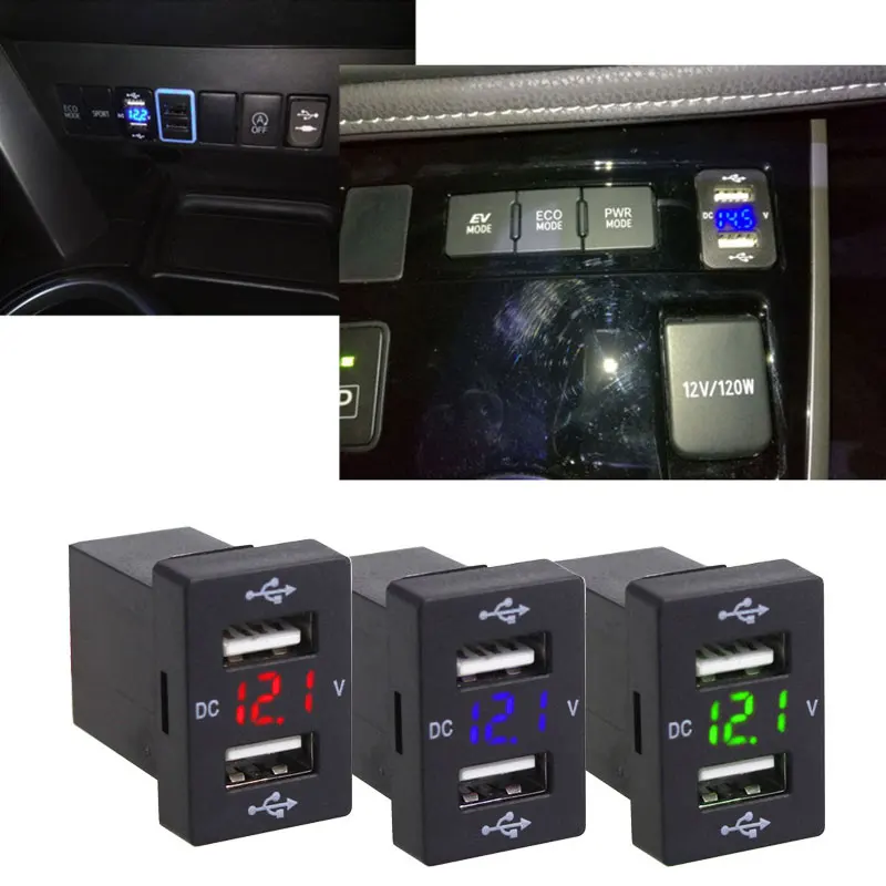 12/24V ABS Автомобильный держатель для телефона на Зарядное устройство автомобильное зарядное устройство USB многофункциональные инструменты Розетка Напряжение Дисплей прочный автомобильный вольтметр Зарядное устройство