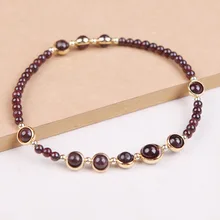 Ножной браслет, Женский натуральный гранатовый кристалл, аксессуары ручной работы, китайский стиль, ножной браслет, цепочка, Женский античный стиль, сексуальный браслет на ногу