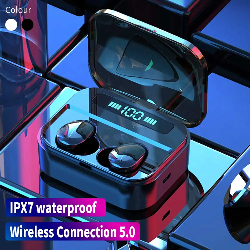 TWS 5,0, Bluetooth, 9D, стерео наушники, беспроводные наушники, IPX7, водонепроницаемая гарнитура, спортивные наушники с 2200 мАч, внешний аккумулятор