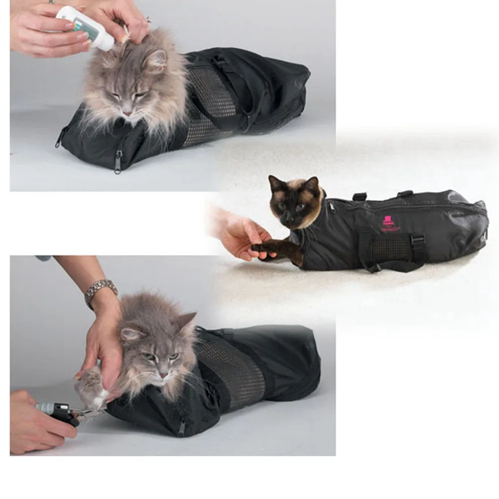 Pet сумка для груминга кошек регулируемые кошки удерживающие сумки моющая душевая сетка пакет ткань Оксфорд котенок чистящие мягкие Meshs