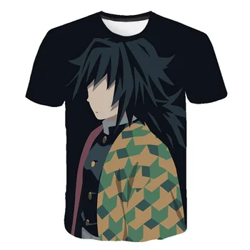 

2020 New Boys Girls Demon Slayer Short Sleeve T-Shirt Tee Tops Children Costume Clothes Kids Kimetsu No Yaiba Tees