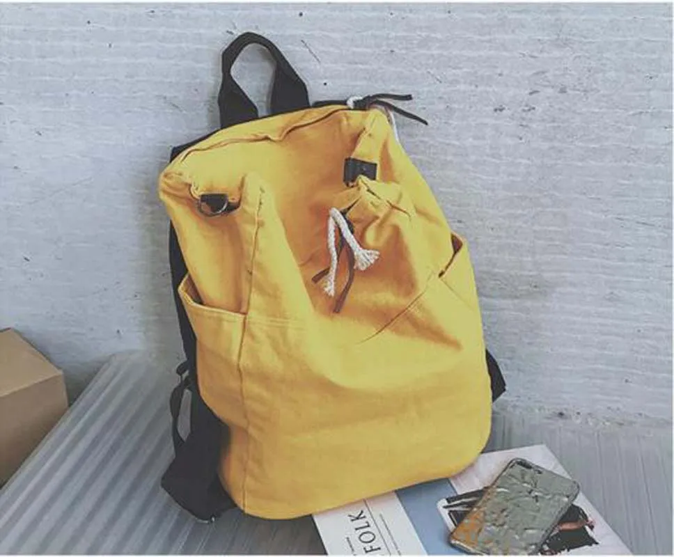 Korean Retro Style Women Large Capacity Outdoor Travel Backpack Casual Double Shoulder Bags Female Solid School Bag Ladies Totes 3