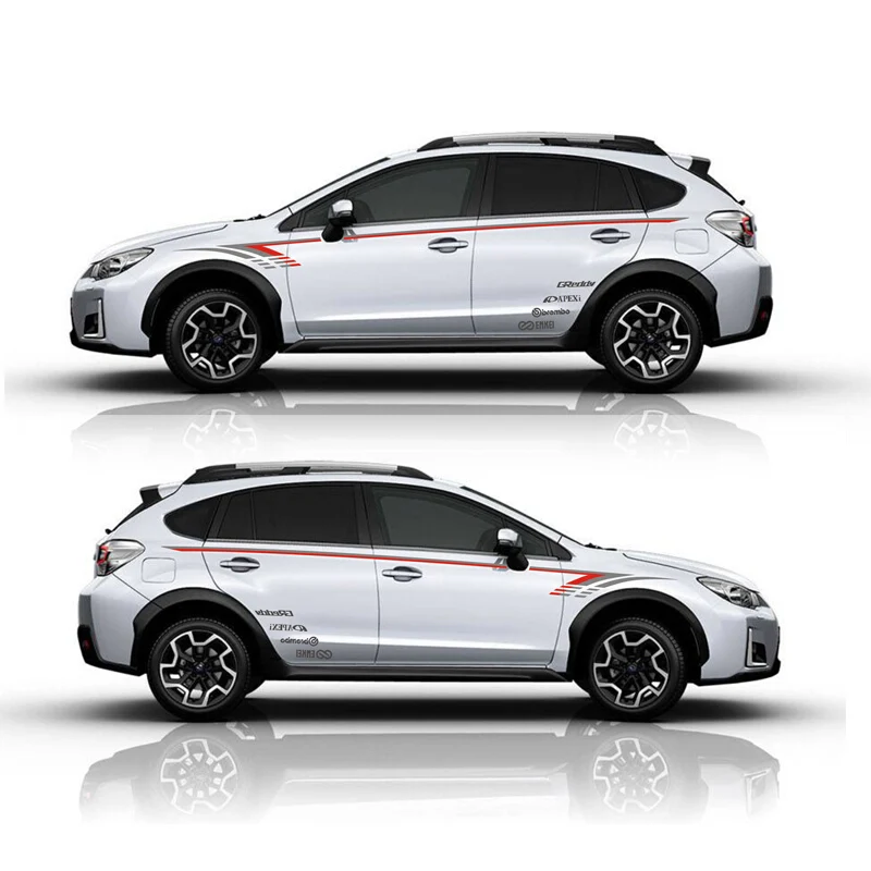 World Datong Sport Stripes Car Stickers For Subaru XV EyeSight 2.0I Mark Levinson car Both side body sport auto stickers
