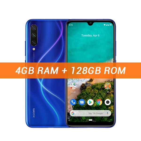 4GB 128GB Blue Глобальная версия Xiaomi mi A3 mi A3 4 Гб 64 Гб Смартфон Snapdragon 665 Восьмиядерный 6,08" 48MP+ 32MP камера 4030 мАч - Цвет: 4GB 128GB Blue