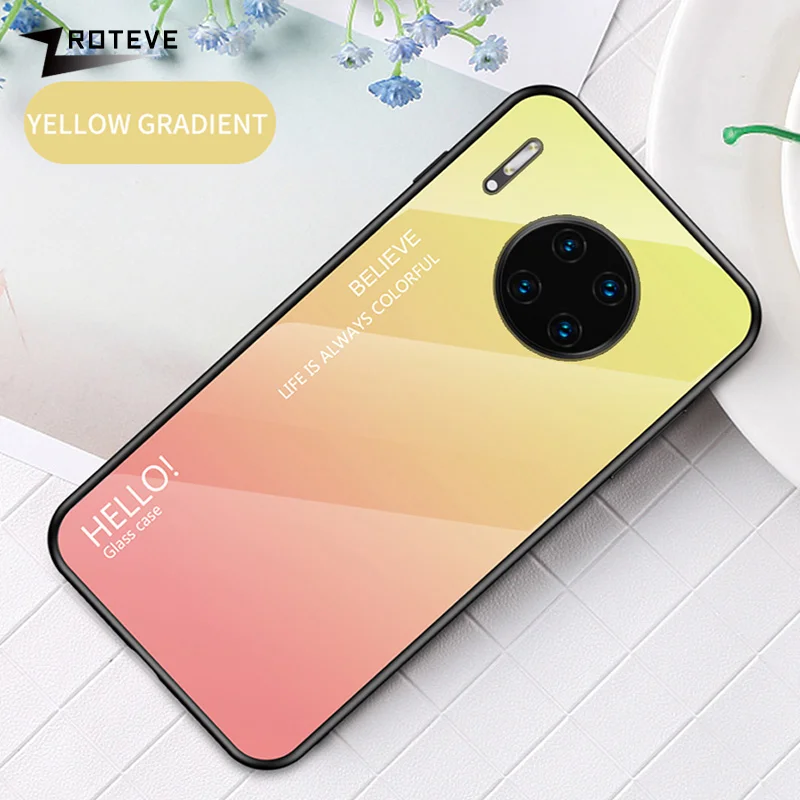 Mate 30 Чехол ZROTEVE стекло Coque для huawei mate 30 Pro Lite чехол mate 30 закаленное стекло крышка для huawei mate 20 Lite Pro чехол s - Цвет: Цвет: желтый