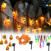20 светодиодный уличный Солнечный свет 3D Тыква свет украшение сада подходит для Хэллоуина струнные огни