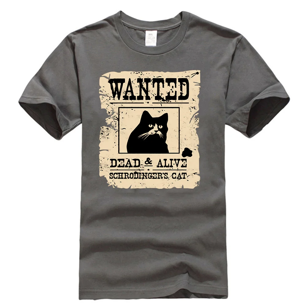 Шрёдингера футболка с рисунком кота и Schrodinger'S наука, физика Geek футболка, рубашка Harajuku футболка - Цвет: Темно-серый