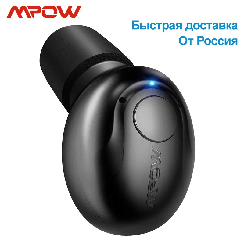 Mpow EM1 одиночные Bluetooth 4,1 Наушники Беспроводные Мини невидимые наушники в ухо бизнес вкладыши портативные наушники с микрофоном/Чехол