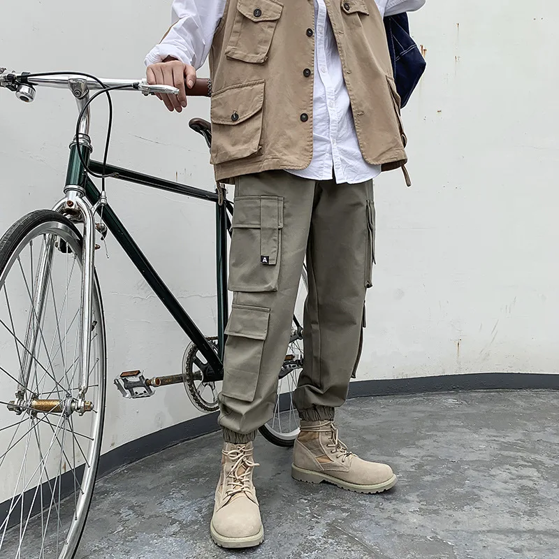 

Autumn & Winter Japanese-style Retro Casual Bib Overall MEN'S Trousers Loose And Plus-sized Sports Harem Ankle Banded Pants Kore