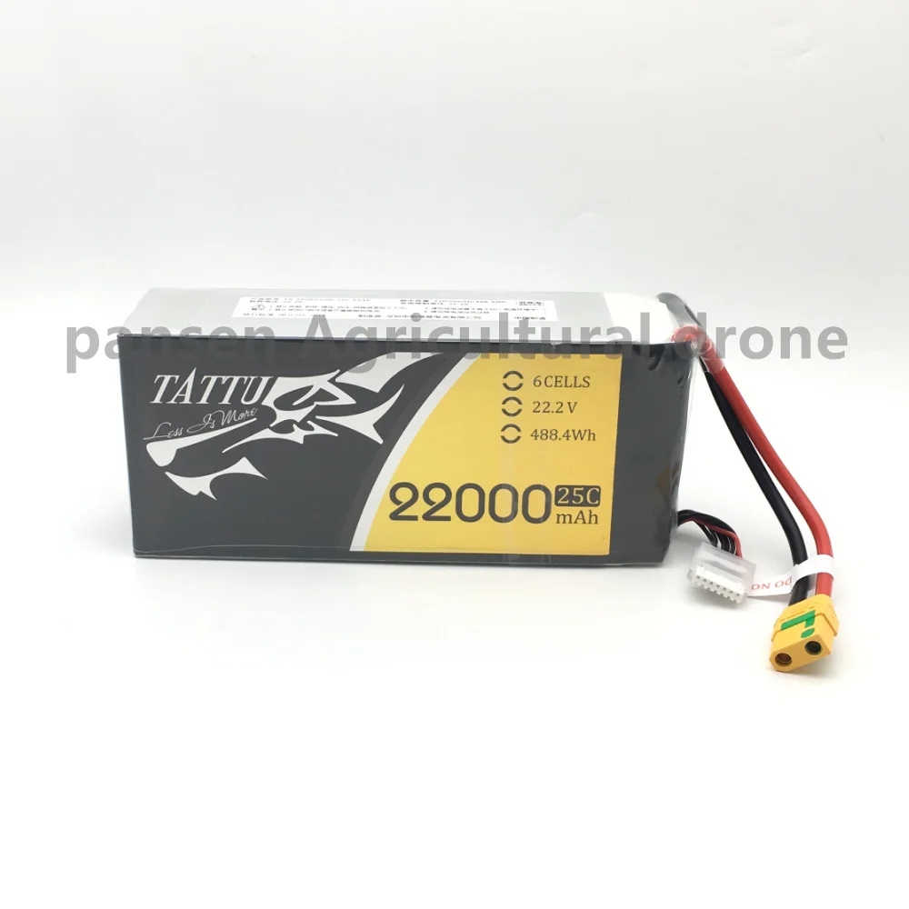 

TATTU 22000mAh 22.2V 6S 488wh LiPO Battery Burst 25C for Big Load Multirotor FPV Drone Hexacopter Octocopter