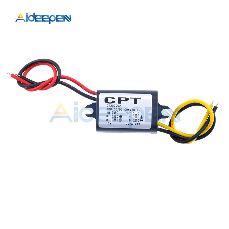 DC 12V до 9V 2A 15W преобразователь питания понижающий модуль с защитой от перенапряжения от перегрузки по току водонепроницаемый для автомобиля DVD MP3