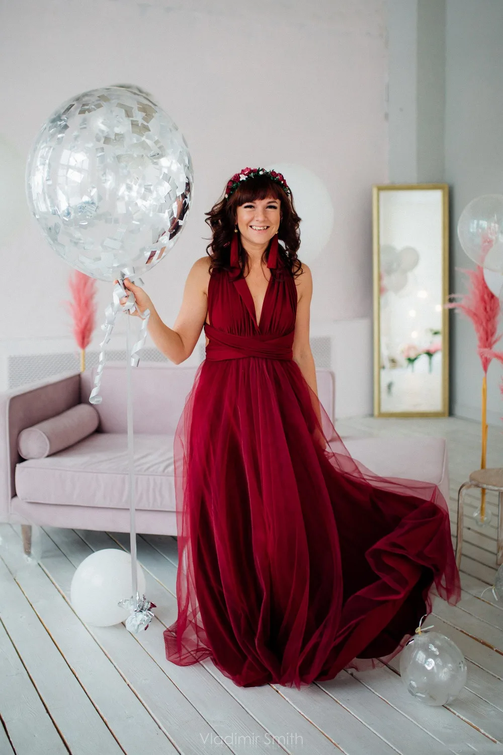 burgundy-a-line-bridesmaid-dresses-satin-v-neck-tulle-overskirts-r-length-formal-party-dress-plus-size-maid-of-honor-gowns (1)