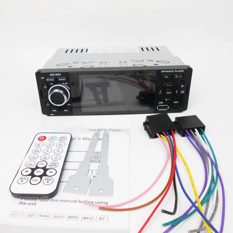 with Wireless Remote Control(12V) SD Card,AUX in Single Din Car Stereo with Bluetooth,WZTO Car Stereo Radio Receiver,Multicolor Backlight 1 Din FM Car Radio Touch Screen MP3 Player Support USB