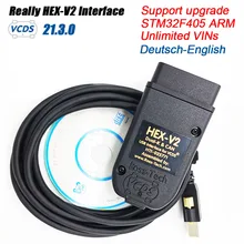 2021 real hex-v2 vag com 21.3 vagcom 20.12 vcds hex v2 interface usb para vw audi skoda assento ilimitado vins alemão/inglês