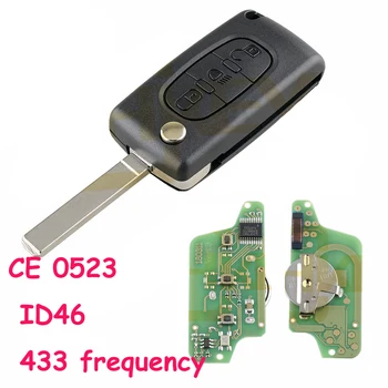 

Car Key Case Shell For Peugeot Citroen 3 Button CE0523 Electronic Chip 433 Frequency Car Key ASK Auto Key Case Car Accessories