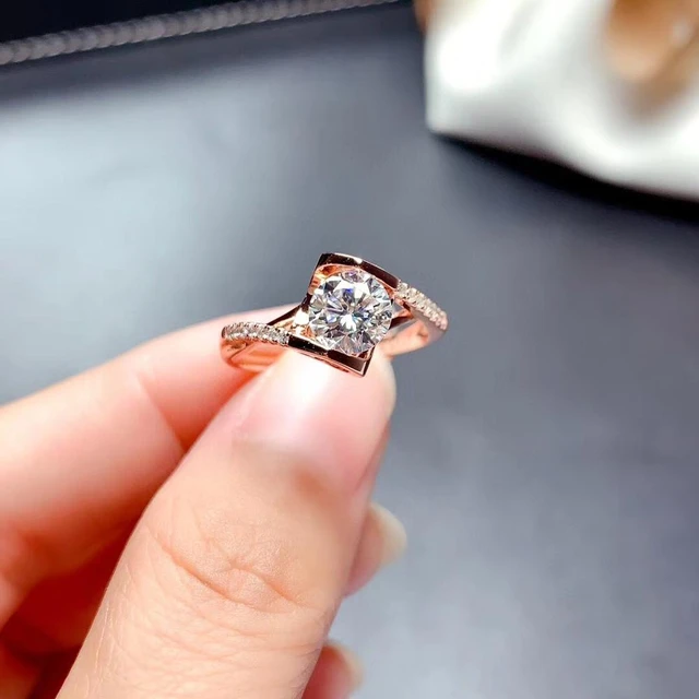 Beautiful Moissanite And Diamond 14k Rose Gold Engagement Ring Jewelry by  Roi Avidar - Fine Art America