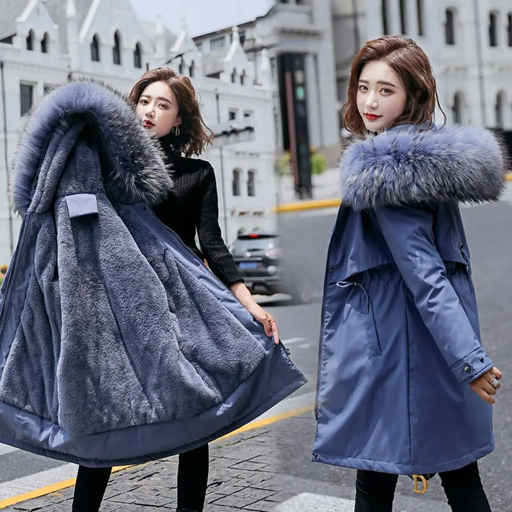 Vielleicht 2022 New Warm Fur Lining Long Parka Winter Jacket Women's  Clothing 6XL Medium Long Hooded Winter Coat Women - AliExpress