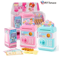 Jouets éducatifs en plastique pour enfants, Simulation d'argent, coffre fort, jeu de maison, cadeau pour enfants 