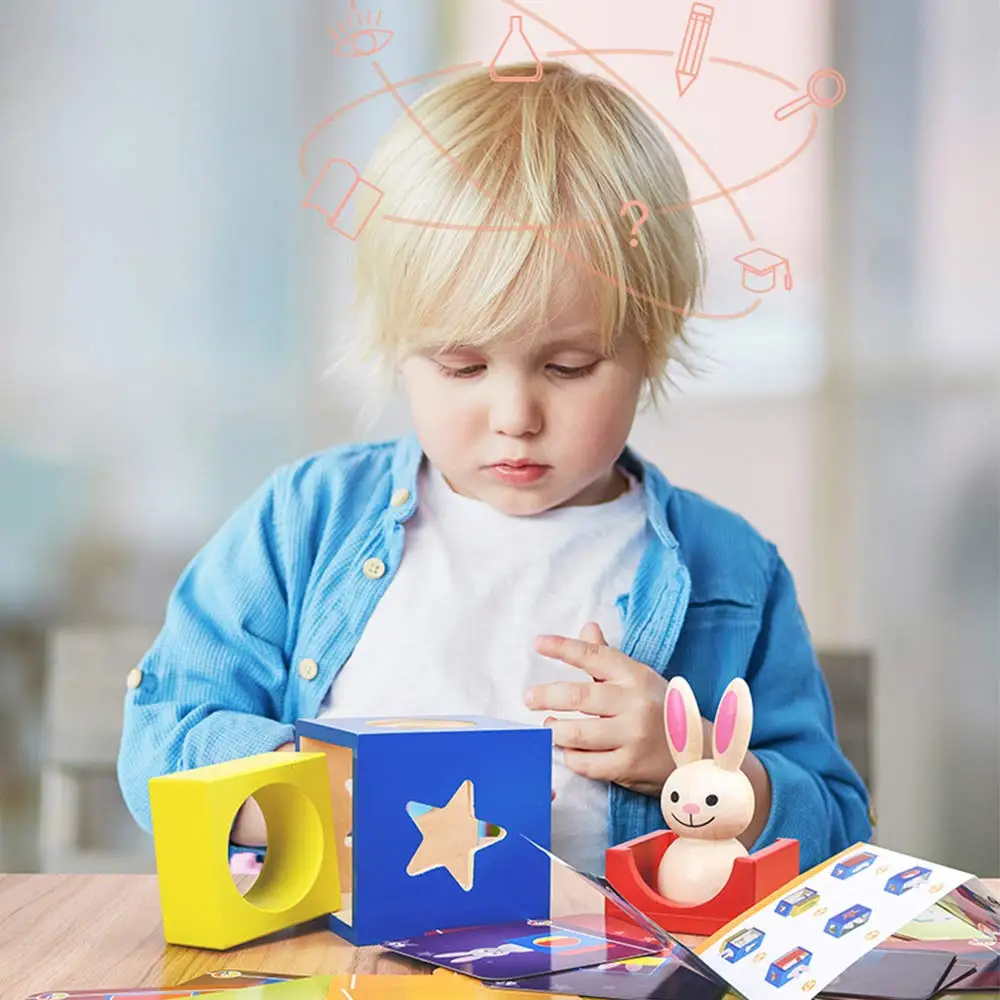 Rabbit Magic Box Bunny Puzzle Boxes Wooden Puzzle Parent-Child Interactive Tabletop Game Toy for Kids