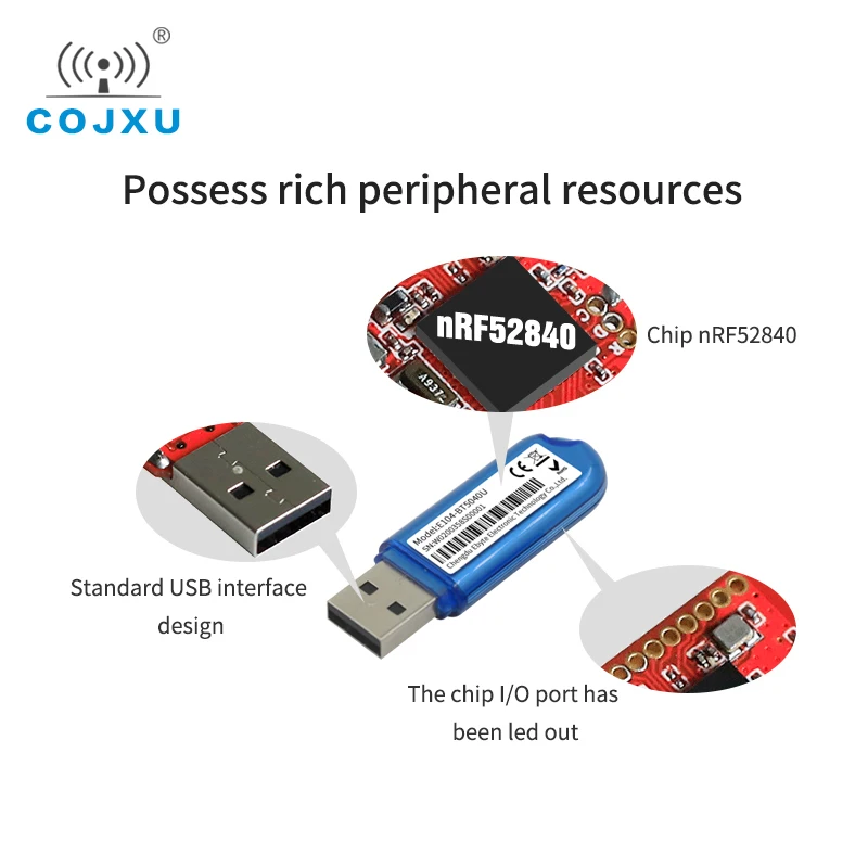 NRF52840 модуль BLE5.0 RF 2 4 GHz PCB Бортовая антенна E104 BT5040U USB интерфейс