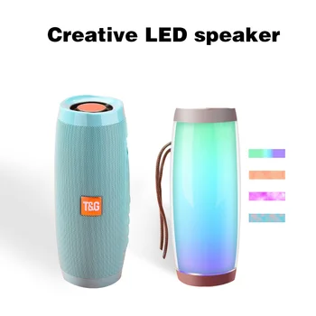 

Portable LED Wireless Bluetooth Speaker Boom Box Outdoor Bass Column Subwoofer Sound Box with Mic Support TF FM USB Subwoffe