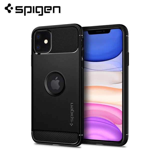 Spigen-funda Armor Rugged Series MIL-STD, resistente a caídas, Flexible,  suave, de TPU, color negro