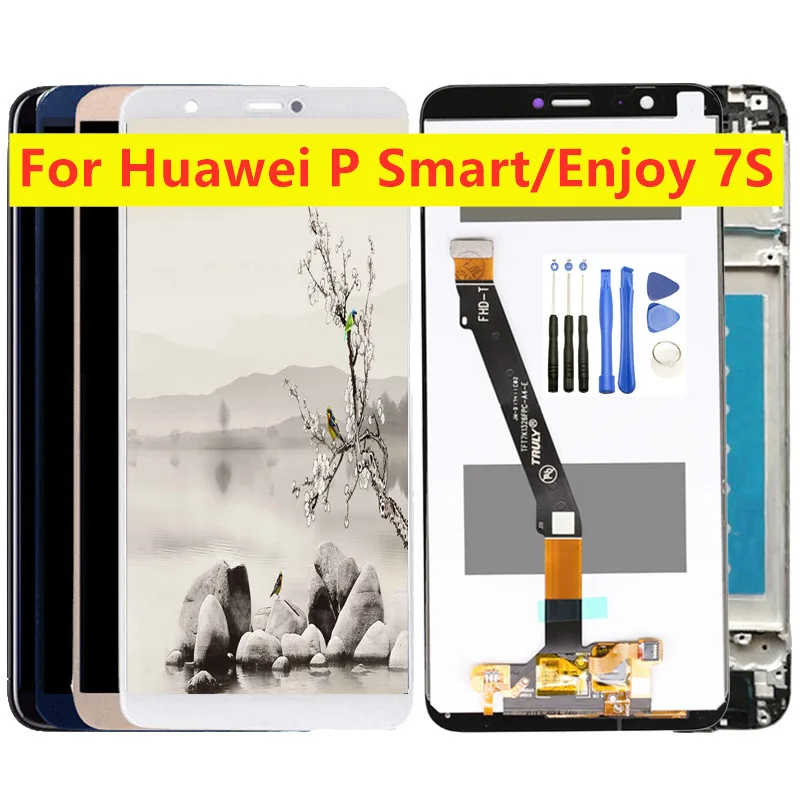 

For Huawei P Smart FIG LX1 L21 L22 LCD Display Touch Screen Digitizer Assembly Enjoy 7S LCD Screen Replacement With Frame