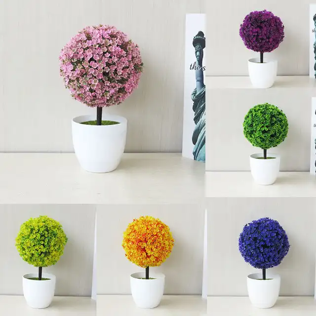 Artificial Flower Small Bonsai Fake Plastic Plant Decorative