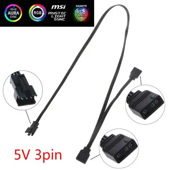 

ARGB Light Control 5V 3Pin Extension Cable Adapter Cord Line for AURA AS-US/MSI Motherboard Spliter Accessories