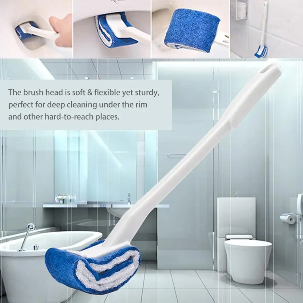 

Toilet Brush Cleaning Flexible Long Handle Brosse Shape Curve Scratch-Free WC Bathroom Cleaner Accessories Brush For Toilet