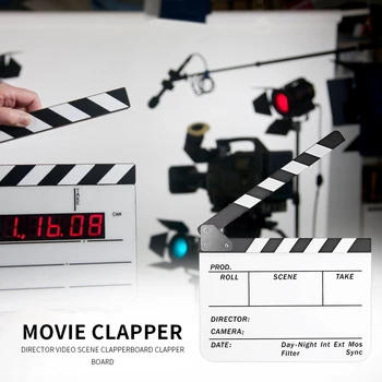 

Portable Field Board Director Video Scene Clapperboard Acrylic TV Film Movie Clapper Board Cut Prop Home Decoration