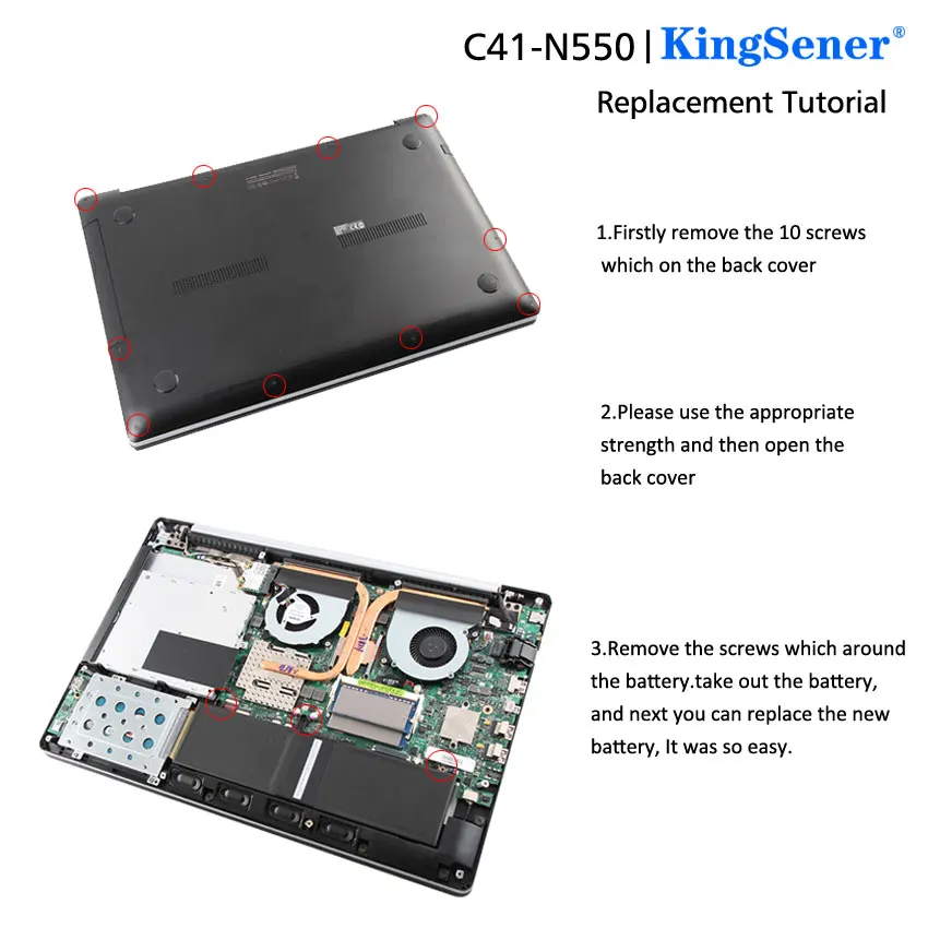 Kingsene C41-N550 Аккумулятор для ноутбука ASUS N550 N550JA N550JK N550JV G550 G550J G550JK ROG G550 G550J G550JK Q550LF Q550L серии