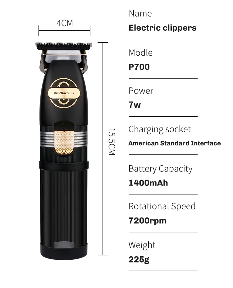 Luxury POP Barbers Hair Clippers Set Professionsl Electric 3pcs Clipper Trimmer Shaver Set Hair Cutting Machine For Hairdresser