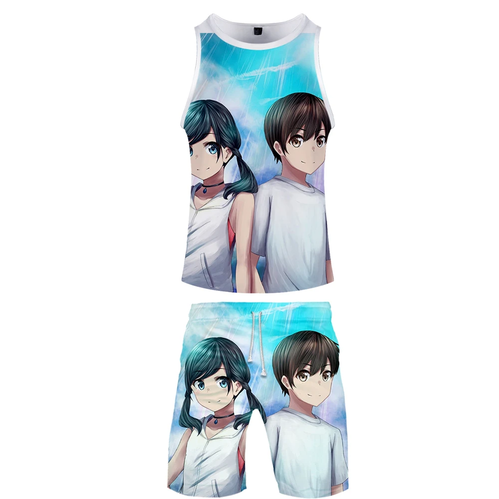 Son of the weather2019 summer 3D print popular comfortable casual T-shirt and shorts set cool 2 piece outfits short sleeve