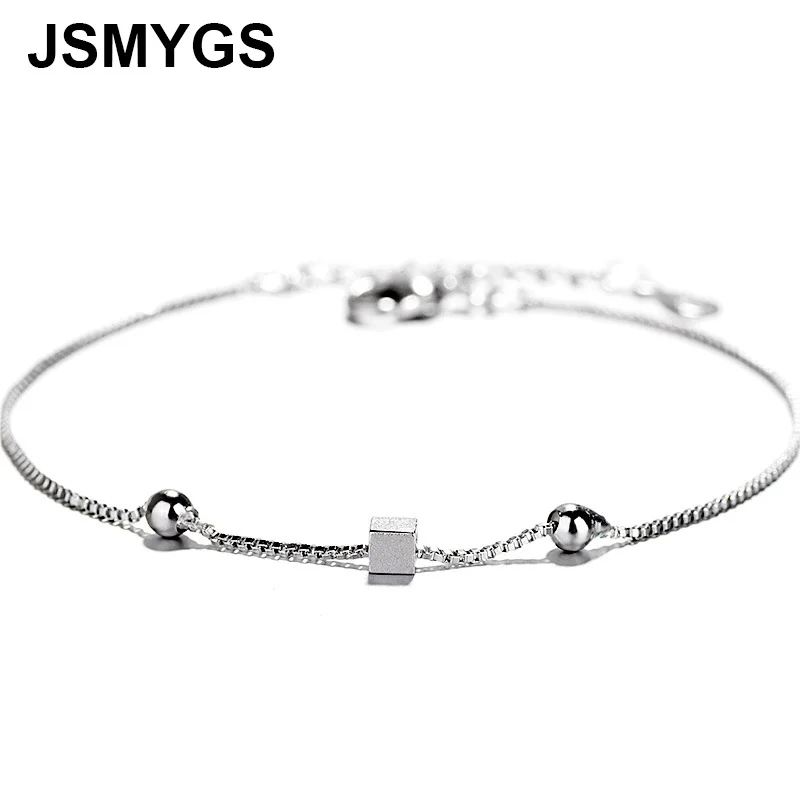 JSMYGS модные серебряные Геометрические Квадратные женские браслеты для щиколотки Простые Ювелирные изделия ножная цепочка аксессуары на ногу лодыжки браслеты Новые