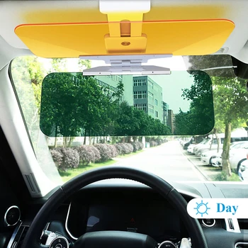 

2 in 1 Adjustable Car Sun Visor HD Anti Sunlight Dazzling Day Night Vision Driving Mirror UV Fold Flip Down for Clear View Visor