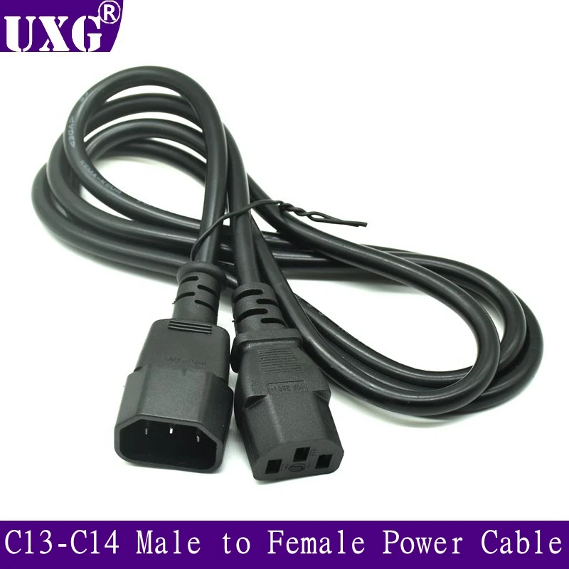 Cable de extensión IEC C14 C13, 3m, 5m, Cable UPS IEC 320 C13 C14, Cable de extensión de alimentación para PC, Monitor de ordenador, DMX, luz de escenario|Conectores y cables de