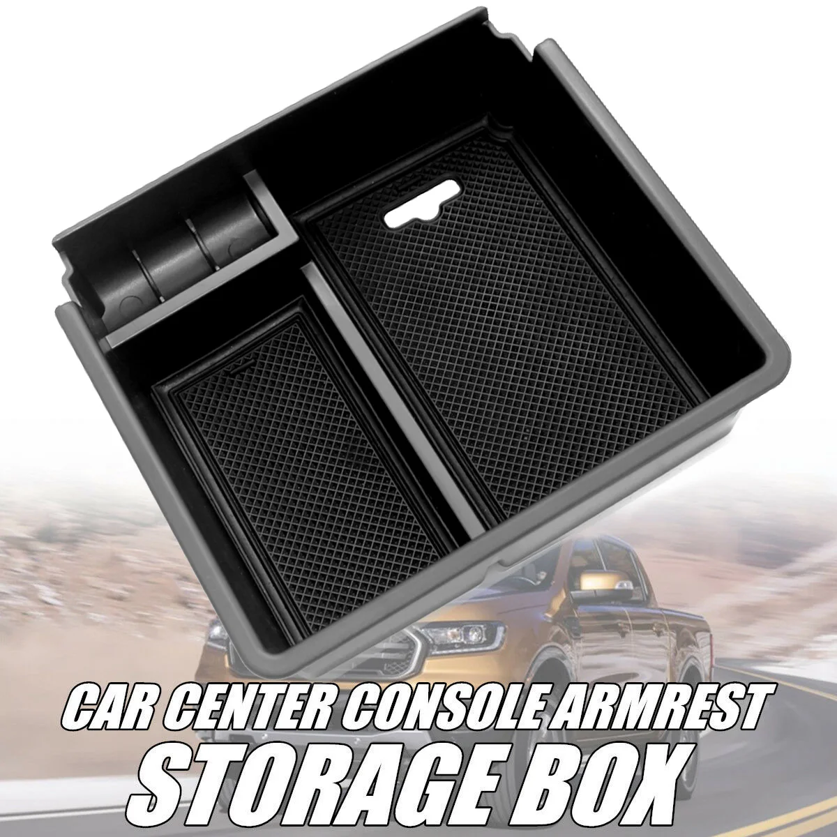 Vehicle Parts Exterior Durable Console Panel Sort out Armrest 20.5*20.5*5cm ABS Convenient Central Storage Box for Ford