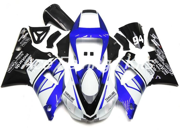 ABS полный обтекатель комплект подходит для Yamaha YZF-R1 YZF1000 R1 1998 1999 98 99 обтекатель комплект кузова белый синий топ