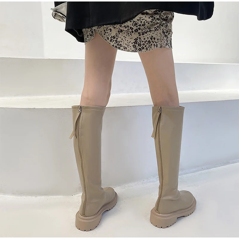 Women's Long Boots Soft PU Leather Winter Warm Fur Shoes Thick Soled Platform Fashion Ladies Knee High Boots 2021 Female Boot Boots for men