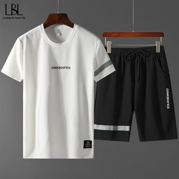 

Summer Tracksuit Men Casual Men's Sets Streetwear Mens Clothes T Shirt Short Pants Brand Clothing Men's Sportsuit Sweat Suit 4XL