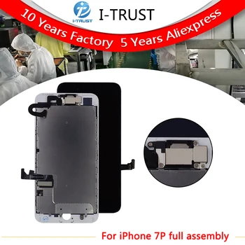 

10 pcs Complete Glass Touch Screen Digitizer & LCD Assembly Replacement For iPhone 7 Plus & Front Camera Free DHL shipping