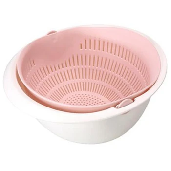 

Multi-Functional Drain Basket Plastic Double Layer Vegetable Washing Basket Portable Kitchen Fruit Basket Home Kitchen Storage K