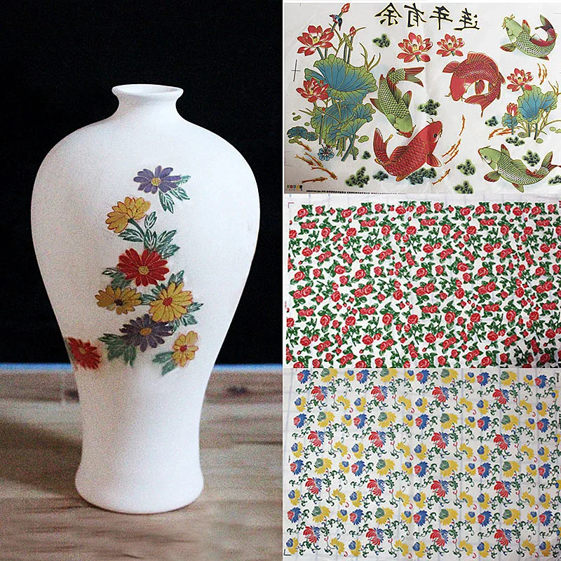 1PCS Pottery Art Underglaze Color Flower Paper colorful Transfer Paper Polymer Clay Tools DIY High Temperature Ceramic Decals Polymer Clay Tools Pottery Sculpting Tools Clay Sculpting Tools Pottery Tools Clay Craft Tool Pottery Coloring Tool