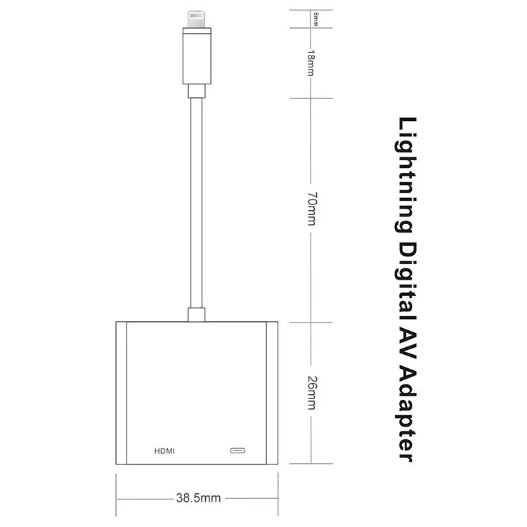 It also outputs video content movies, TV shows, captured video to your big screen in up to 1080P HD. Simply attach the Lightning Digital AV Adapter to the lightning connector on your device and then to your TV or projector via an HDMI cable.