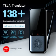 Portable 138 idiomas t11 tradutor de voz inteligente em tempo real multi-idioma discurso interativo offline tradutor viagem de negócios