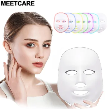 

Facial LED 7 Colors Light Mask Skin Care Tool Beauty LED Mask Phototherapy Wrinkle Acne Removal Whitening Rejuvenation New