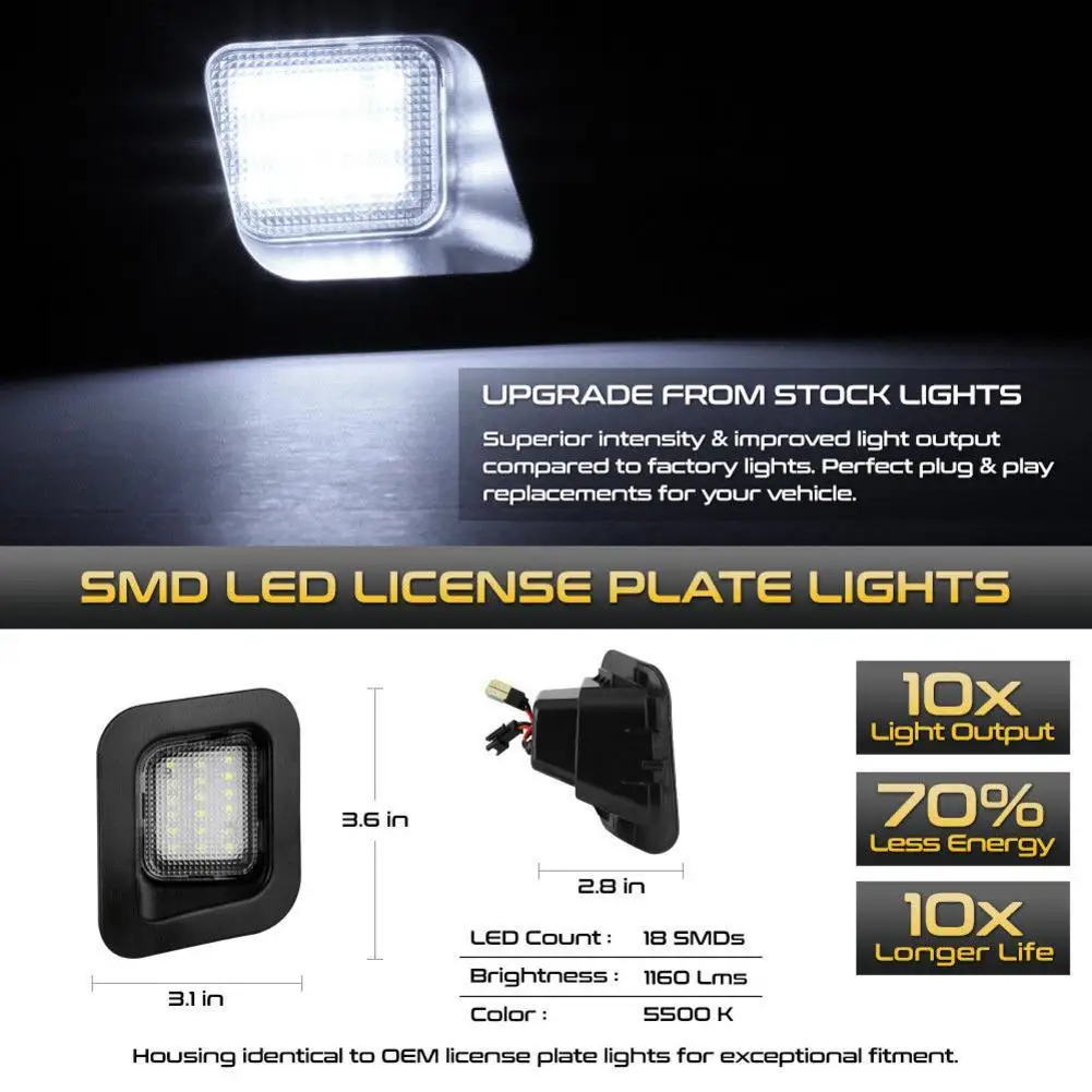 1 пара светодиодный светильник для номерного знака автомобиля s для Dodge Illumination 2500 3500 Белый ram 1500 светильник для номерного знака авто 2003-20 I5L9